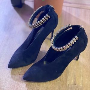 jimmy Choo diamonds black heels